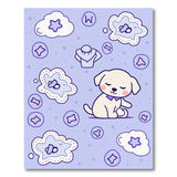 Cute Sleepy Puppy Dream Washable Area Rug