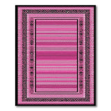 Pink Bold Pink Geometric Striped Area Rug
