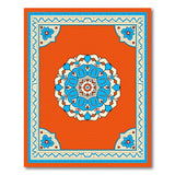 Vibrant Orange Persian Mandala Area Rug