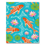 Teal Koi Fish and Pink Lotus Area Rug