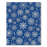 Blue and Teal Navy Blue Snowflake Geometric Area Rug