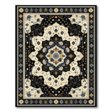 Black Ivory Mandala Persian Area Rug