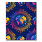 Neon Globe Cityscape Area Rug