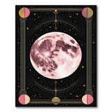 Pink Full Moon Geometric Celestial Rug