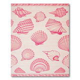 Pink Seashell Coastal Pink Area Rug