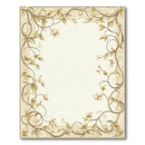 Elegant Beige Floral Vine Border Area Rug