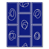 Navy Blue Abstract Swirl Line Area Rug