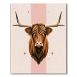Shaggy Highland Cow Portrait Area Rug