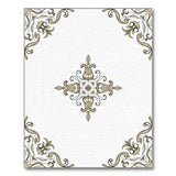 Gold and Silver Elegant Gold Ornate Floral Border Area Rug