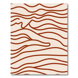 Wavy Terracotta on Beige Abstract Area Rug