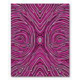 Bold Pink Black Abstract Wave Area Rug