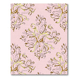 Blush Pink Gold Vine Floral Area Rug