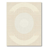 Beige and Neutral Beige Concentric Circles Geometric Area Rug