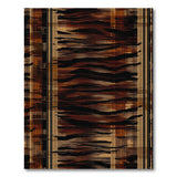 Distressed Brown Tiger Plaid Area Rug
