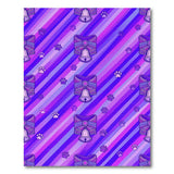 Purple Cat Collar Paw Print Area Rug