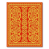 Red and Gold Celtic Knotwork Area Rug