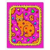 Cheerful Orange Spotted Cat Halloween Area Rug