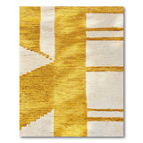 Yellow and White Geometric Woven Area Rug