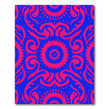 Vibrant Pink Blue Swirling Paisley Area Rug
