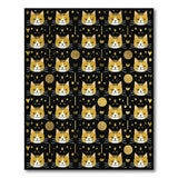 Golden Foil Cat Faces Area Rug