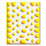 Vibrant Yellow Oval Texture Area Rug