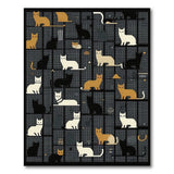 Whimsical Cat Grid Area Rug