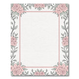 Pink Rose Vine Floral Border Rug