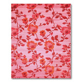 Vibrant Pink Peony Floral Pink Area Rug