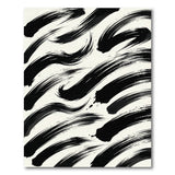 Dynamic Black Brush Stroke Area Rug