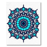 Blue and Teal Mandala Geometric Area Rug