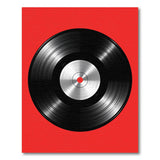 Retro Vinyl Record Red Area Rug