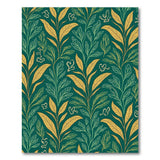ODIKA Emerald Green and Gold Botanical Leaf Washable Area Rug - Low Pile & Non-Slip