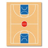 Orange Geometric Modern Basketball Court Geometric Area Rug