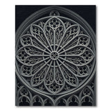 Gothic Rose Window Grey Area Rug