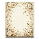Elegant Cream Hibiscus Floral Area Rug