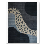 Abstract Leopard Wave Navy Area Rug