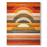 Vibrant Orange Arch Geometric Area Rug
