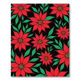 Vivid Red Poinsettia Floral Area Rug