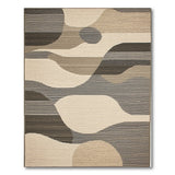 Grey Modern Abstract Grey Geometric Area Rug