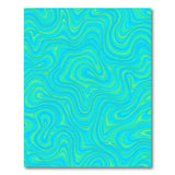 ODIKA Abstract Swirl Blue & Green Washable Area Rug - Low Pile Non-Slip & Pet Friendly