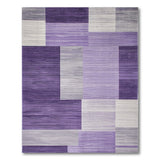 Purple Grey Geometric Block Purple Area Rug