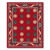 Festive Red Christmas Tree Gold Medallion Rug