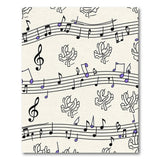 Whimsical Music Notes Maple Doves Area Rug