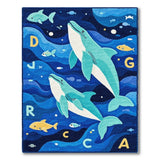 Whale ABC Ocean Kids Rug