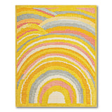 Vibrant Yellow Wavy Abstract Area Rug