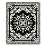 Elegant Black White Persian Mandala Rug