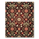 Deep Red Persian Floral Medallion Area Rug