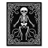 Gothic Skeleton Wings Ornate Border Area Rug