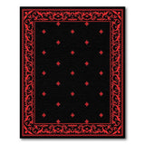 ODIKA Washable Red and Black Ornate Vintage Area Rug - Low Pile Non-Slip Carpet