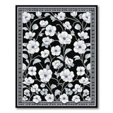 Black and White Black White Floral Vintage Area Rug